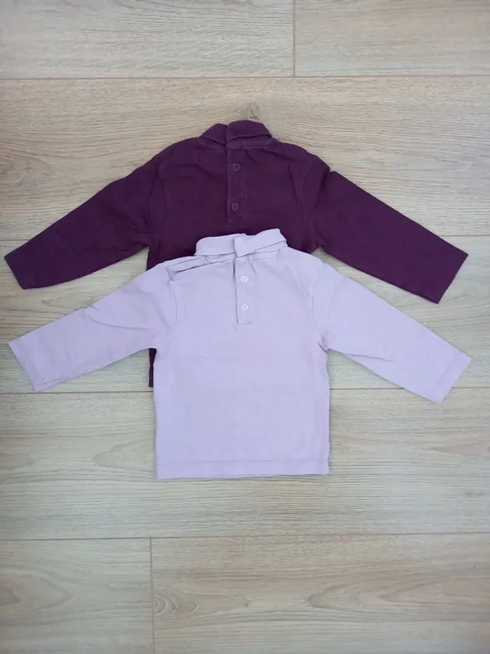 Lot de 2 tee shirts manches longues col roulé - photo numéro 2