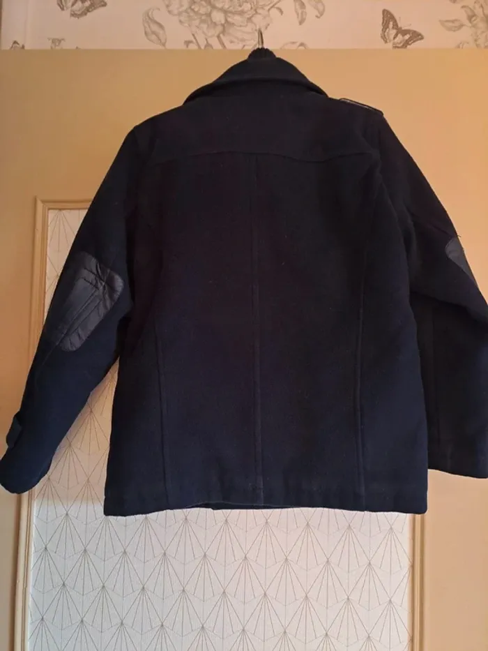 Manteau chaud bleu habillé blukids garçon coin col recousu se voit peu tbe 6-7 ans 122cm - photo numéro 7