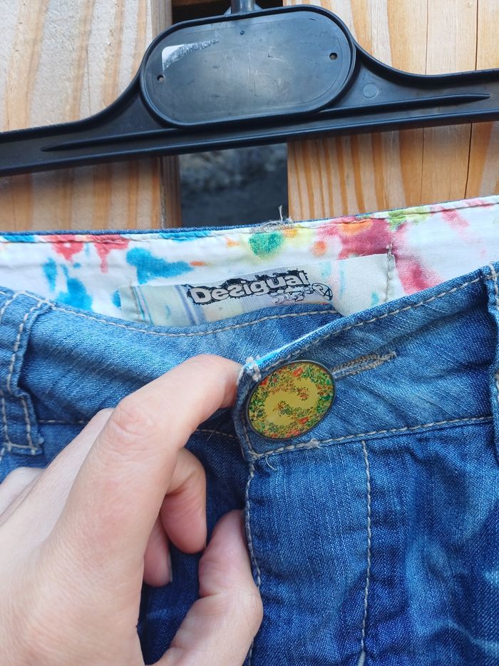 Jolie jupe mi jean mi imprimé Desigual taille 34 - photo numéro 6