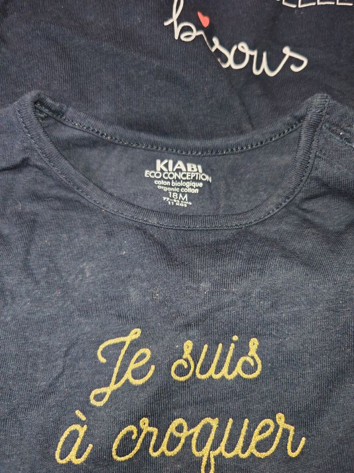 Lot 6 t-shirt manche longue kiabi eco concept 18 mois - photo numéro 2
