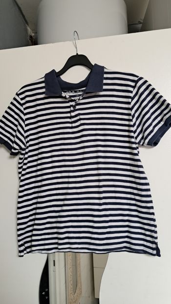 Polo marin et blanc taille S 