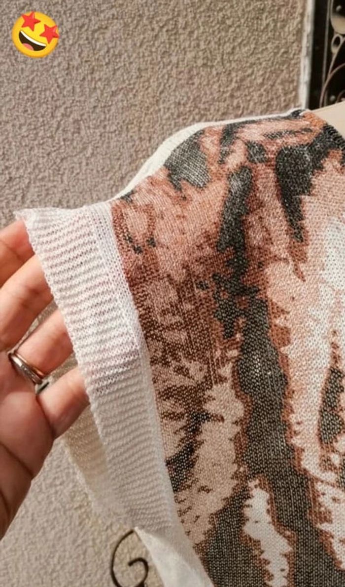 Pull en maille fine motif Tigre taille S - photo numéro 5