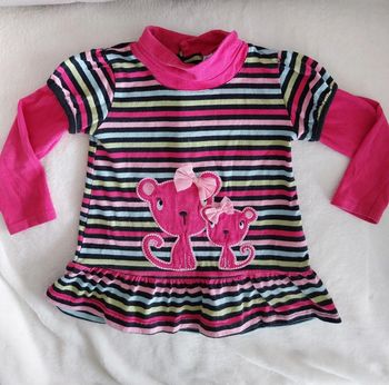 Tunique rayée chats 23 mois