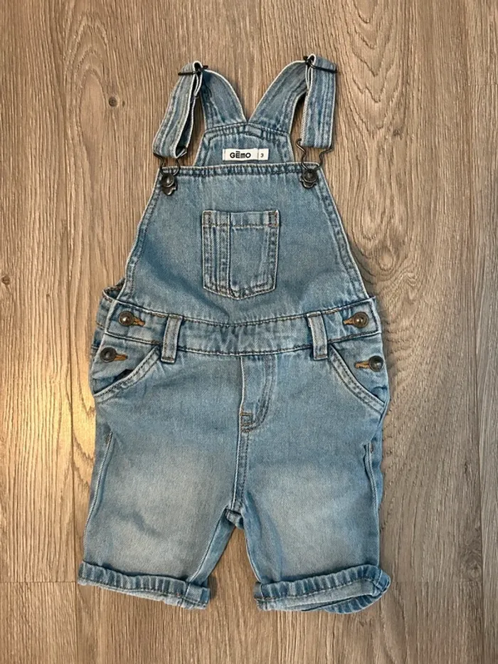 Salopette short 3 ans jean