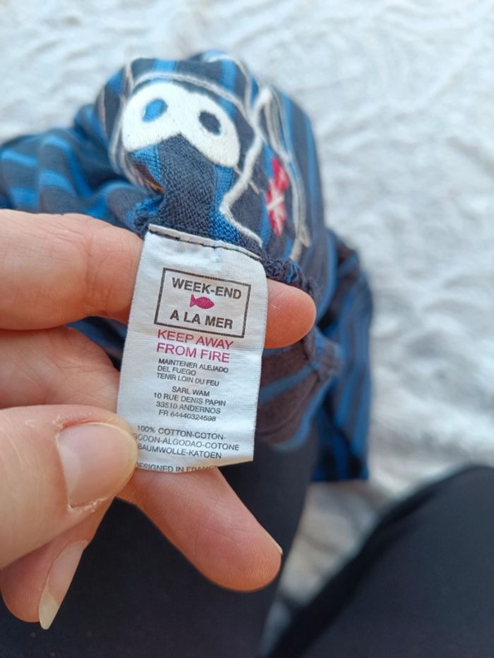 Sweat pull léger ou tee shirt épais rayé Garçon 4 ans weekend à la mer 100% coton - photo numéro 5