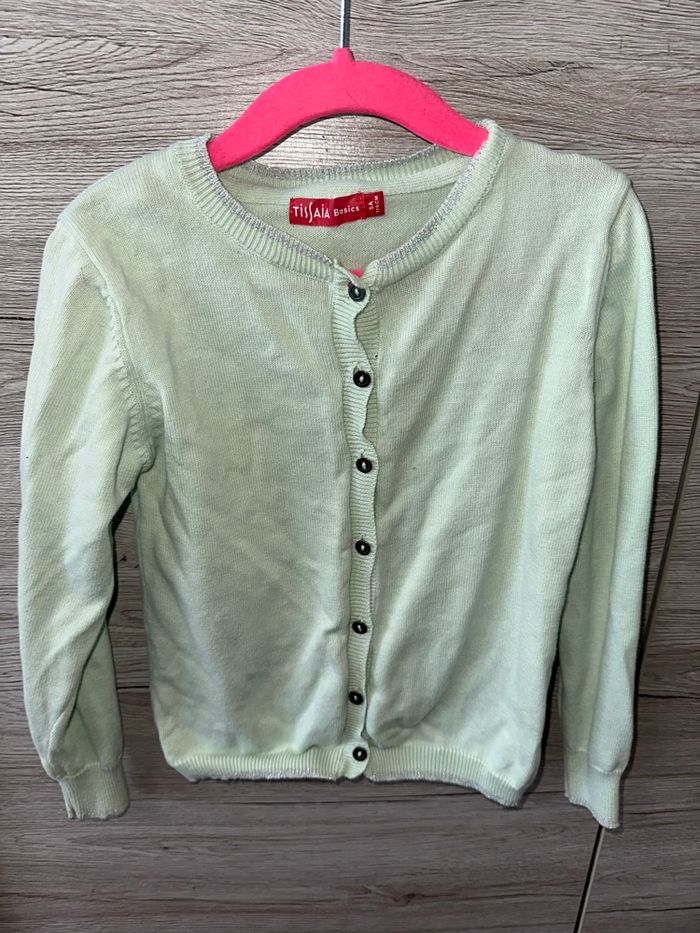 Gilet vert menthe Tissaia – Taille 5 ans (110 cm)