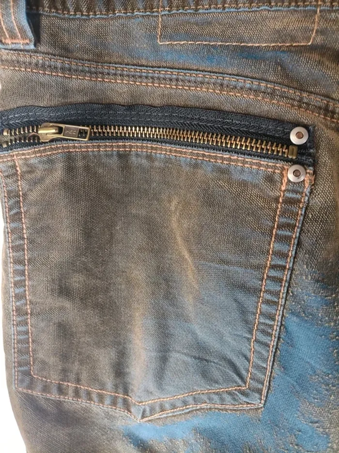Teddy Smith - Tie & Dye Bleu Marron Pantalon Homme Style - Trend A185 - photo numéro 6