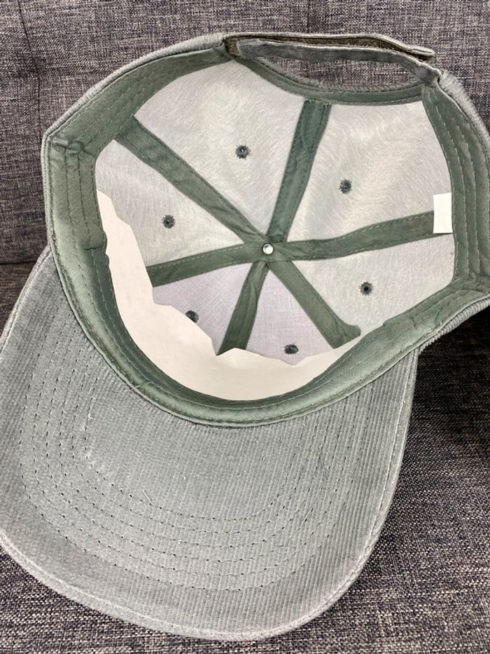 RARE American Crew Casquette ajustable en velours côtelé Vert NЕUF - photo numéro 3