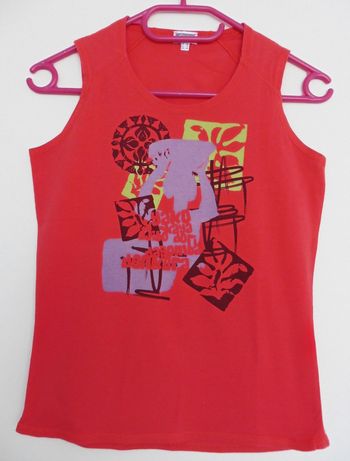 Debardeur rose rouge imprime multicolore. Etam. Taille 36