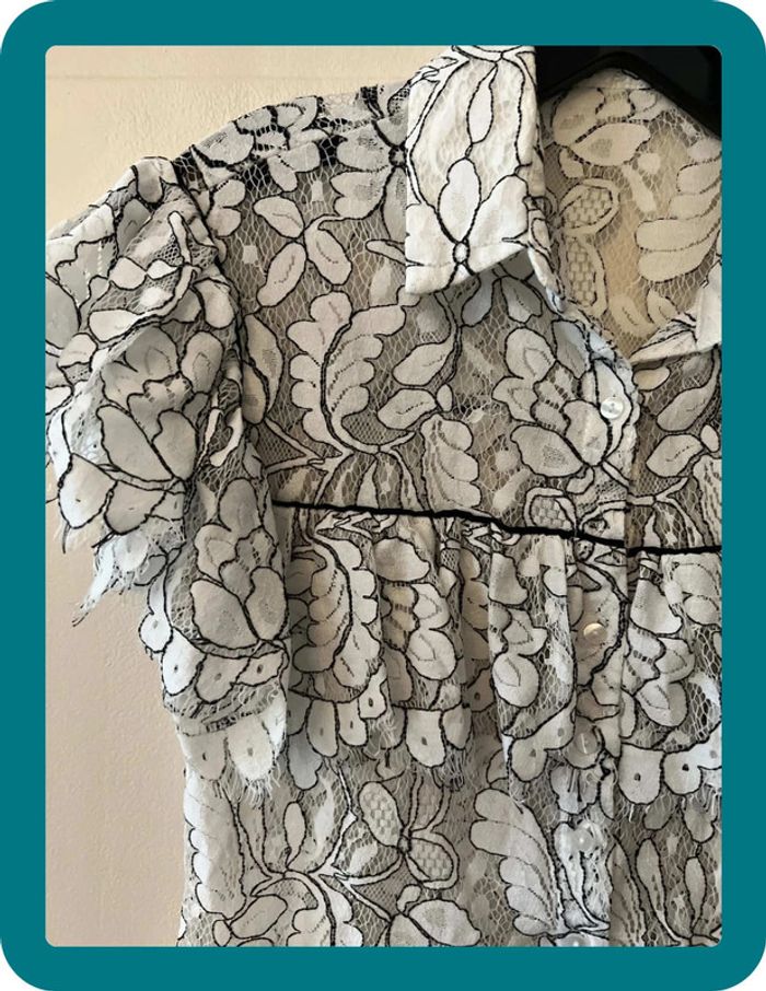 Chemise dentelle Medicis manches courtes à volants 36 - Anne Fontaine - photo numéro 2