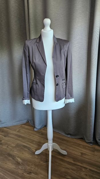 Veste blazer gris taupe, taille 34, H&M