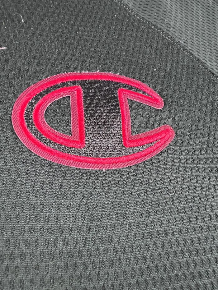 Sweat Capuche Champion Vintage Noir – Taille L – Logo Brodé Rouge - photo numéro 8