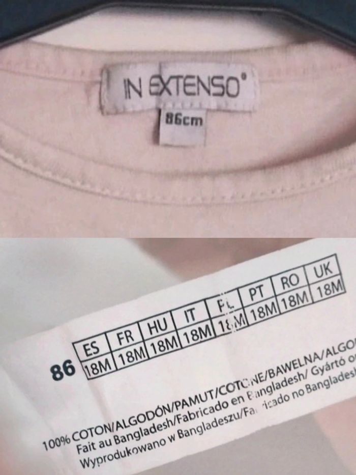 Tee-shirt rose pastel fillette parapluie noir / In Extenso - 18 mois / 86cm - photo numéro 4