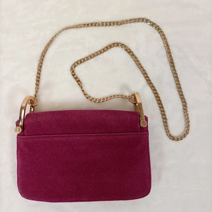 Sac bordeaux H&M avec anse chaîne dorée - chic et moderne S009 - photo numéro 3