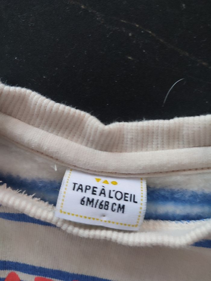 Sweat capitaine bisous bébé 6 mois tape à l'oeil - photo numéro 3