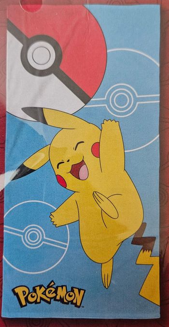 Serviette de bain (drap de plage 70 × 140 cm) - Pikachu Pokemon - Microfibre douce