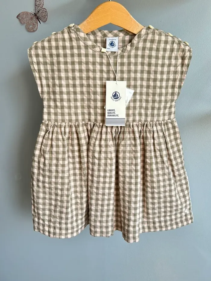 Robe à carreaux Petit bateau fille 24 mois neuve