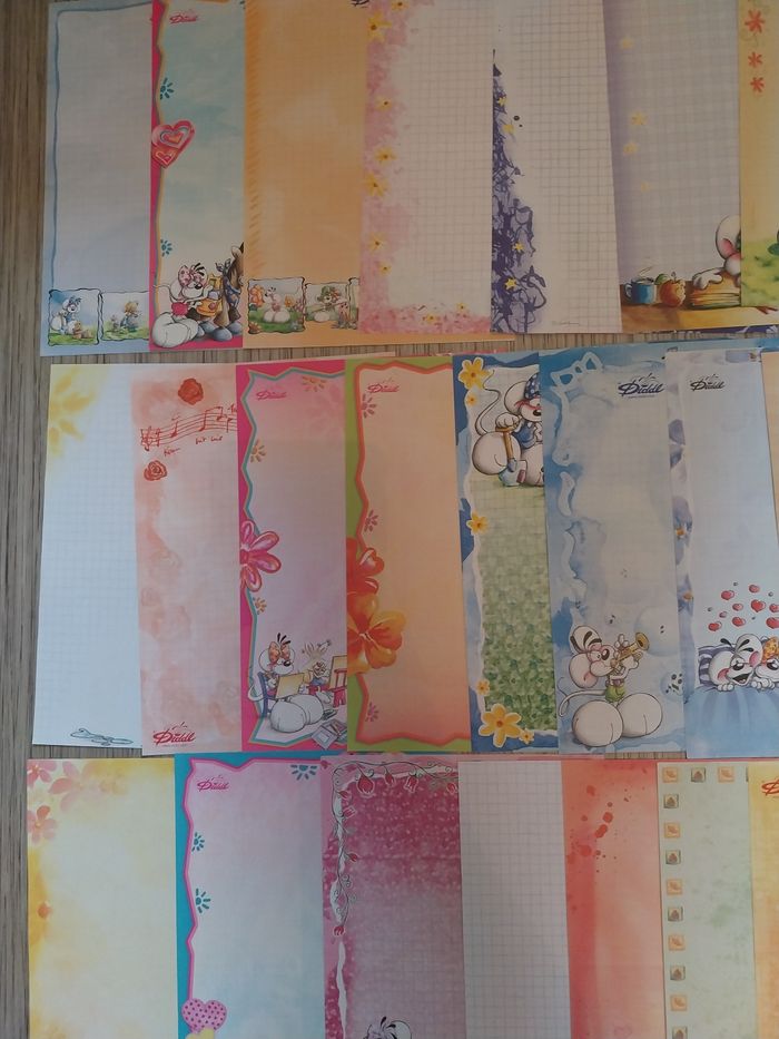 Grand Lot de 58 Feuilles Diddl A5 + 2 Enveloppes Vintage - photo numéro 5