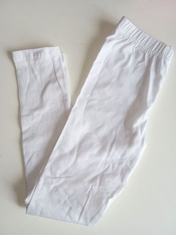 Legging blanc coton fille 6-8 ans mi saison été 