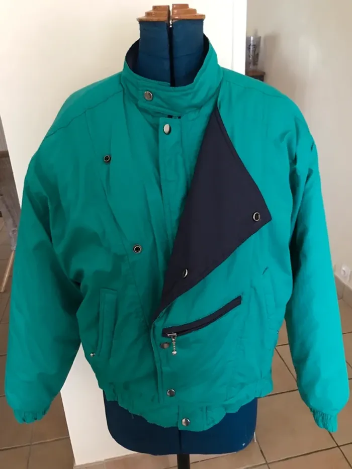 Parka anorak blouson ski taille 3 vert rétro vintage années 80 - photo numéro 2