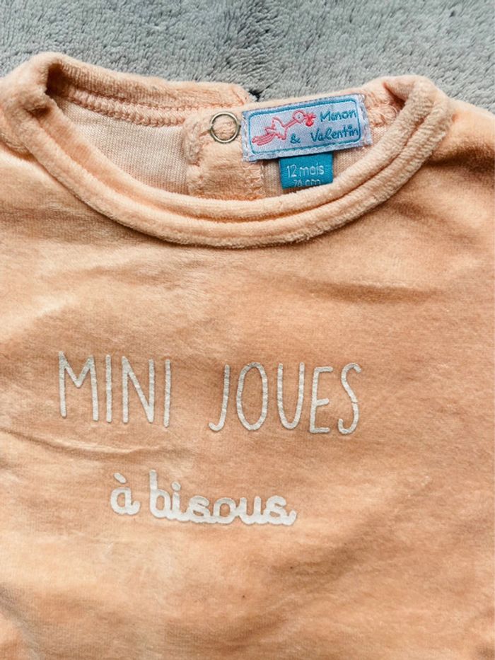 Pyjama velours, fille, 12 mois - photo numéro 3