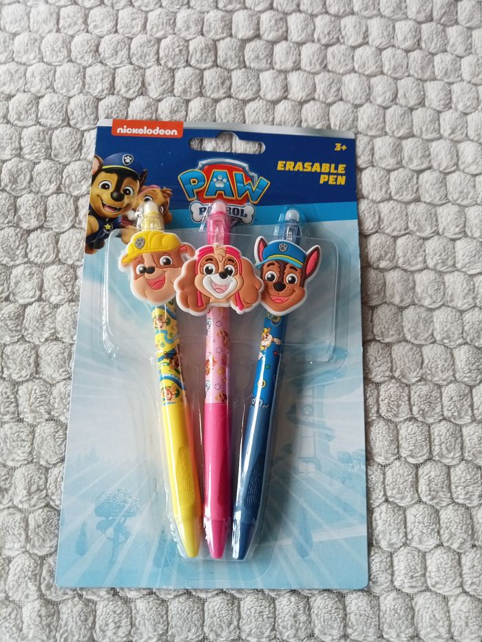 3 stylos  effaçable Pat patrouille