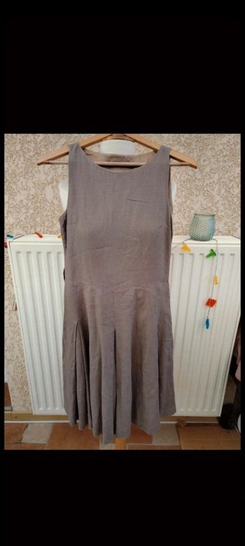 👗Robe style lin taupe T36 Caroll