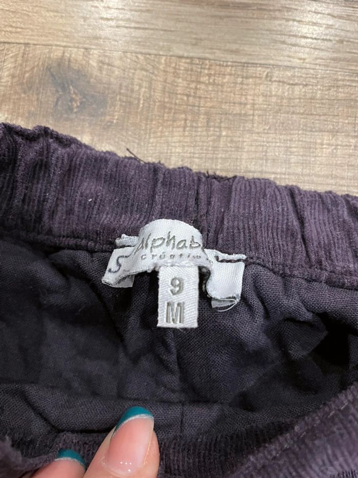Pantalon velours 9 mois alphabet - photo numéro 2