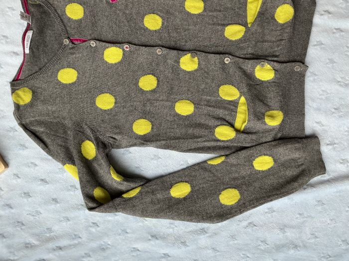 gilet léger gris à pois jaune avec poches 12 ans okaidi - photo numéro 4