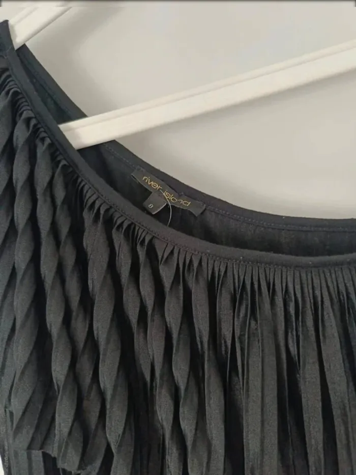 🖤 Élégante robe asymétrique plissée River Island – neuve avec étiquette Taille S - photo numéro 5