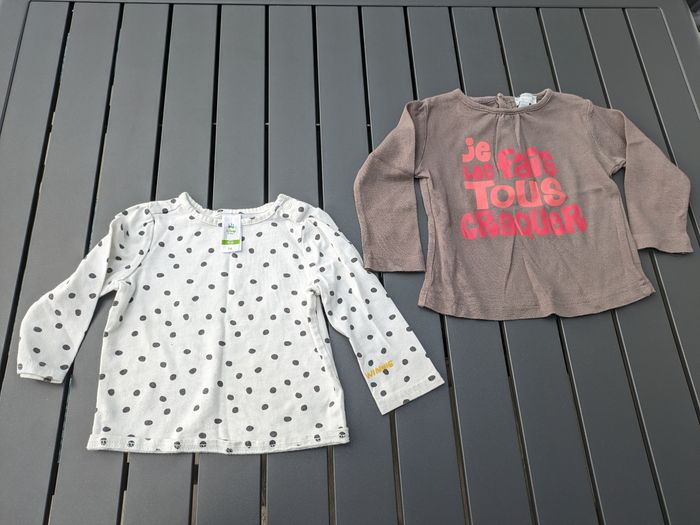 Lot 4 T shirts fille 12 mois/1 an - photo numéro 2