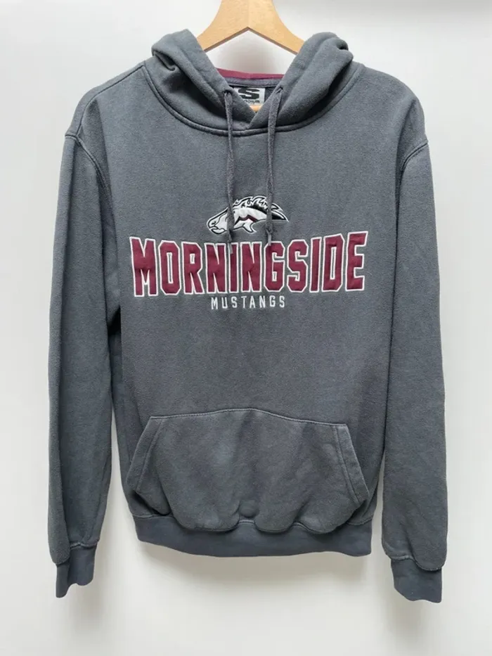 Varsity Grey Hoodie Morningside Mustangs Iowa University Mens S