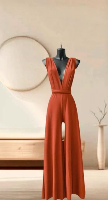 Superbe combinaison rouille terracotta dos nu fabriquée en France