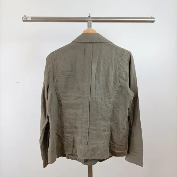 Veste saharienne kaki Mat de Misaine T44 coton lin style casual chic safari été A1531 - photo numéro 6