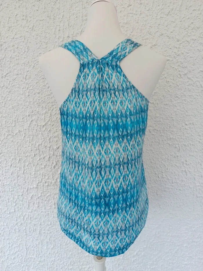 Top fluide été bleu avec Motif ethnique Promod taille S - photo numéro 2