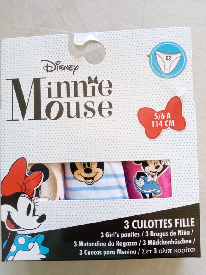 3 Culottes fille 5/6 ans Minnie - photo numéro 2