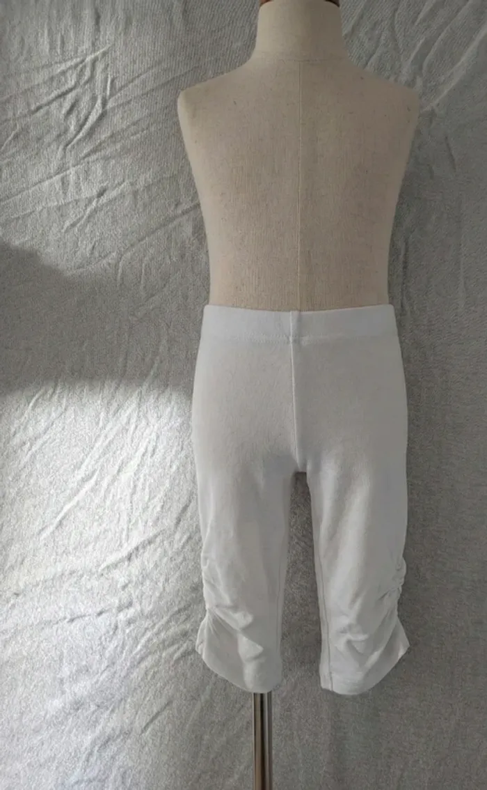 Legging court / Corsaire blanc basique - Tissaia - 3 ans