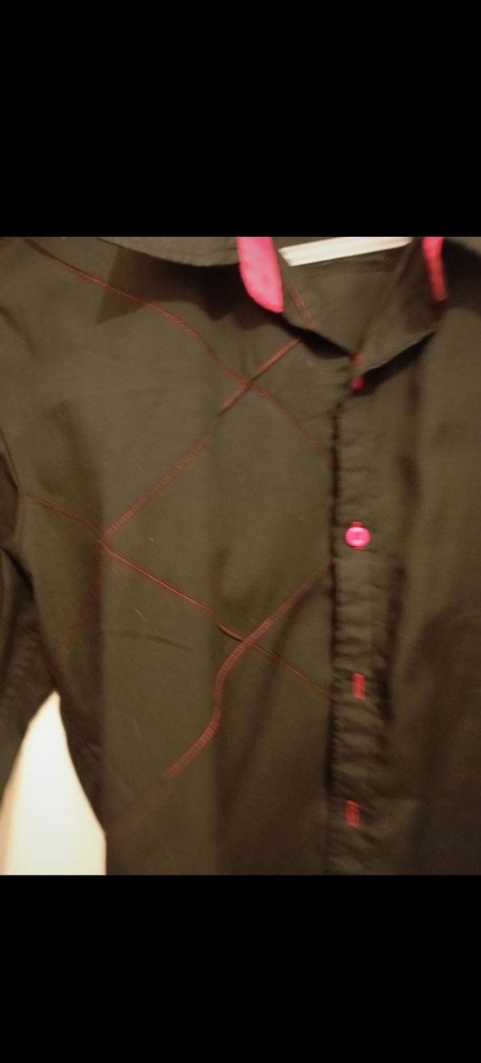 Chemise homme L noir et rouge - photo numéro 5
