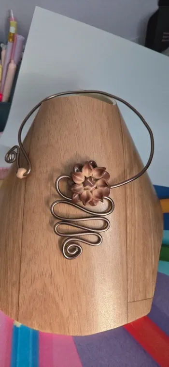 Collier Fimo marron duo neuf