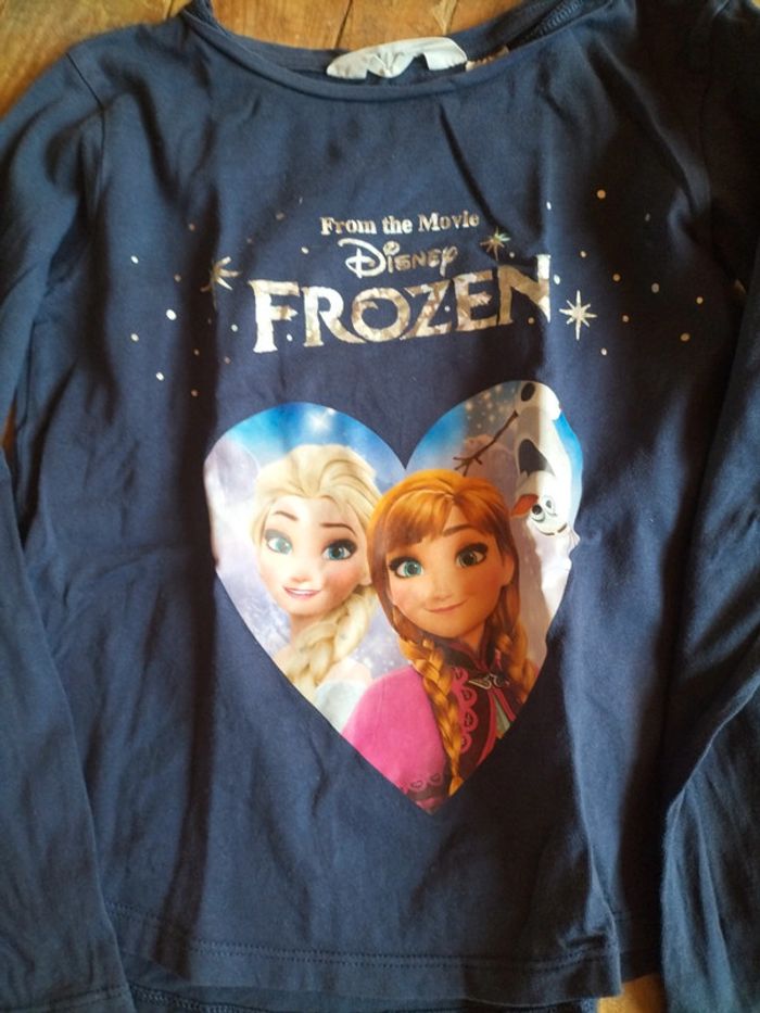 Lot tee shirt fille reine des neiges - photo numéro 2