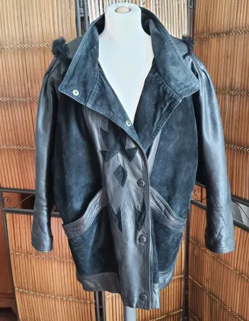 Manteau femme cuir et peaux "Berann" taille L Made in France