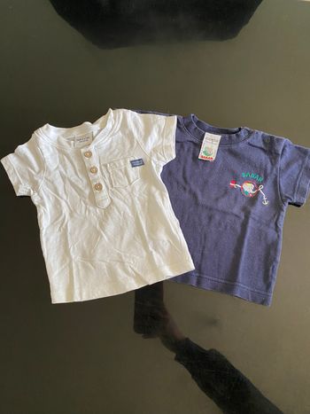 2 t-shirts manches courtes 3 mois