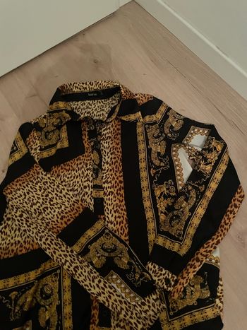 Chemise léopard en satin 