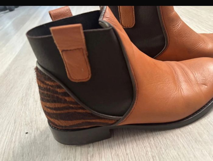 Bottines femme basses camel zébré taille 39 - photo numéro 2