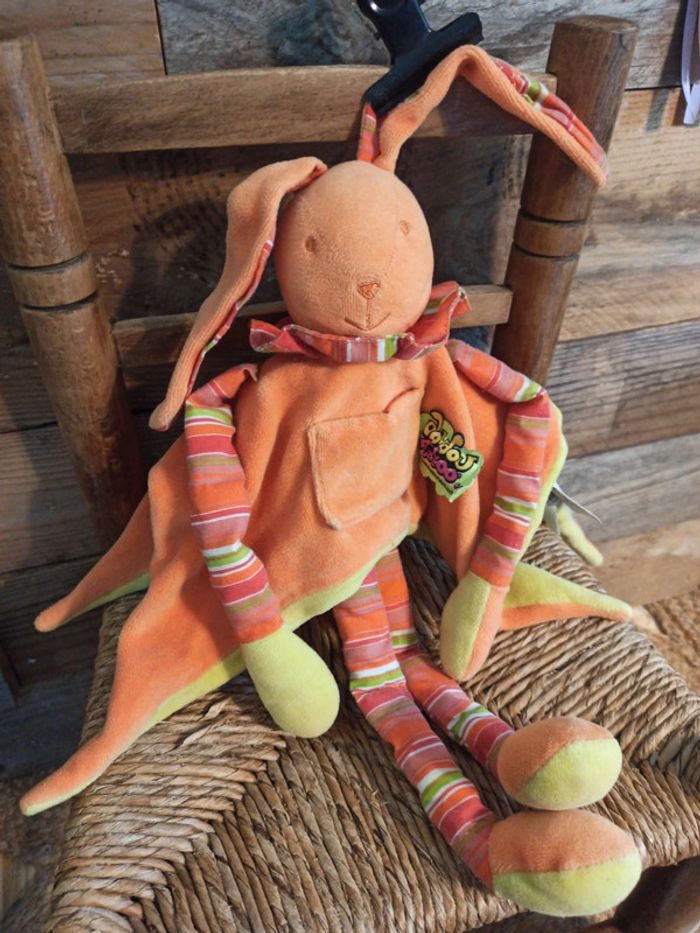 Doudou lapin orange la tribu des nomades tbe - photo numéro 5