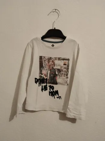 tee shirt blanc manches longues Z garcon 3 ans
