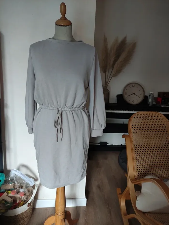 Robe sweat gris clair d'allaitement