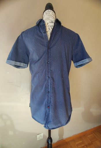 Chemise manches courtes bleu marine à pois Jules taille M