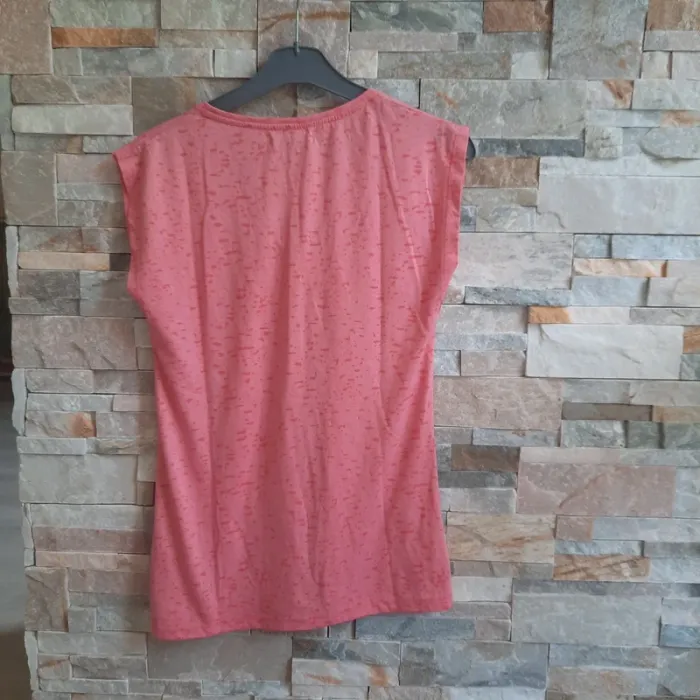 Tee shirt couleur rose corail T 38 - photo numéro 2