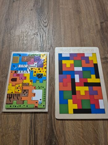 Lot de 2 Tangrams en bois - NEUFS